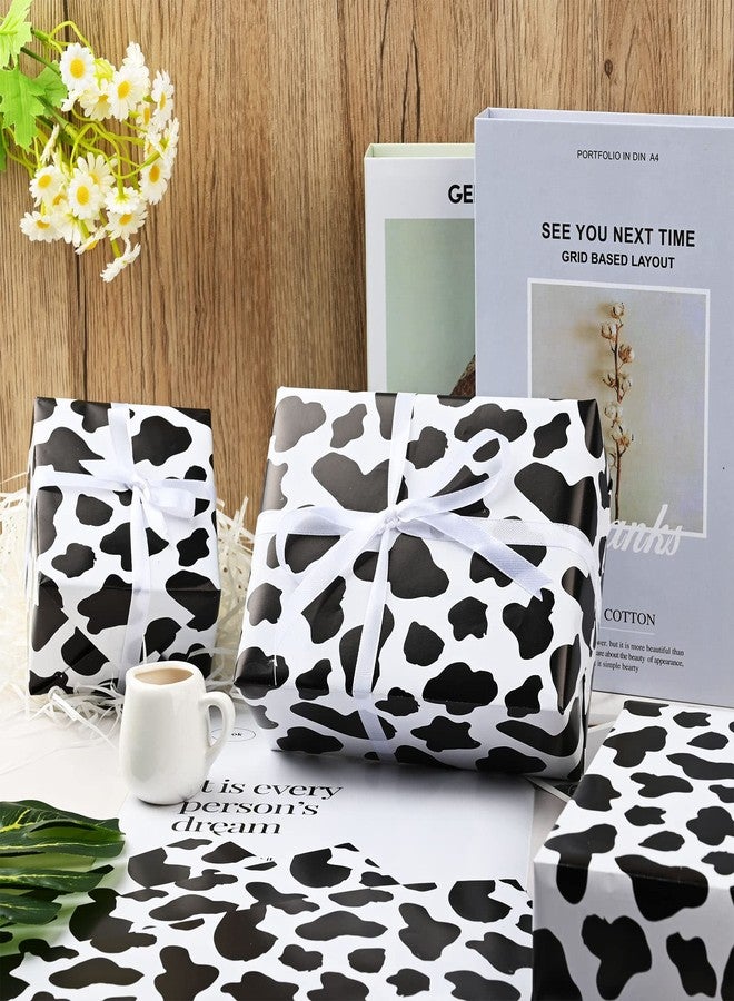 Bolsome 16 Sheets 28 * 20 Inches Cow Print Wrapping Paper Black and White Spots Cow Gift Wrap Paper for Birthday, Baby Shower, Holiday, Cow Theme Party DIY Crafts - Image 5